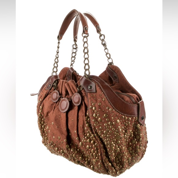 Christian Louboutin canvas leather trimmed shoulder bag. Good condition. - Picture 4 of 8